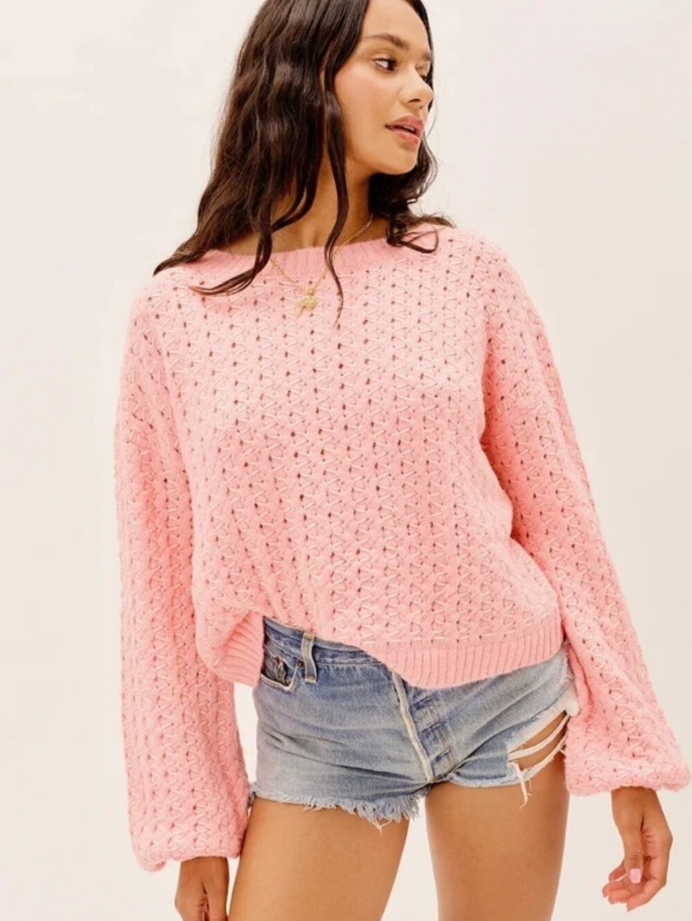 For Love And Lemons Dawn Hi Low Pullover Pink